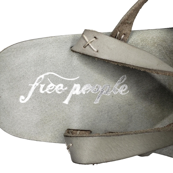 Free People | NIB Sky Gray Bohemian Vacation Day Wrap Thong Sandals Women's 7 - Picture 12 of 14